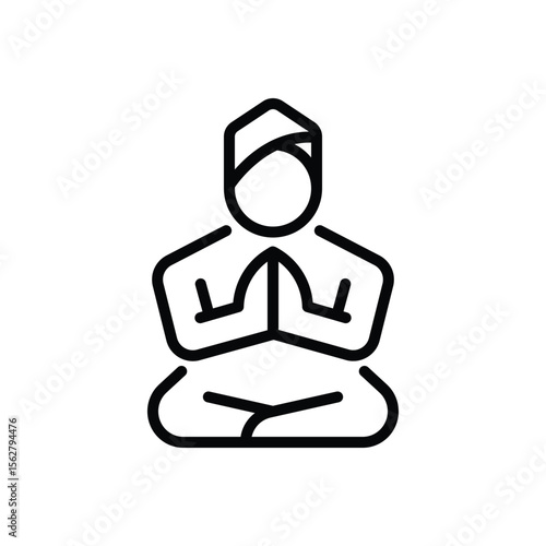 Black line icon for pray