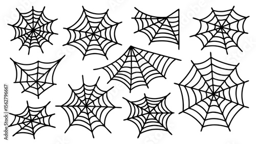 Halloween spider web isolated on transparent background