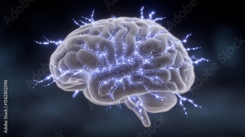 Illuminated Brain: A 3D Render of Neural Pathways