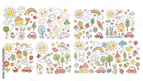 Flat world children's day background