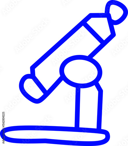 blue line icon microscope inside circle. Blue line icon with medical and healthcare inside circle