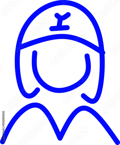 blue line icon paramedis inside circle. Blue line icon with medical and healthcare inside circle