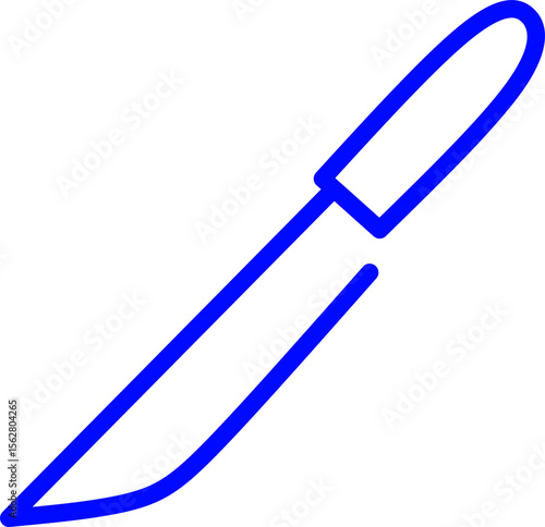 blue line icon scalpel inside circle. Blue line icon with medical and healthcare inside circle