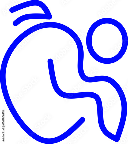 blue line icon heart rarte inside circle. Blue line icon with medical and healthcare inside circle