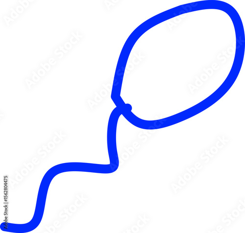 blue line icon sperm inside circle. Blue line icon with medical and healthcare inside circle