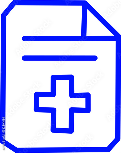 blue line icon medical report inside circle. Blue line icon with medical and healthcare inside circle