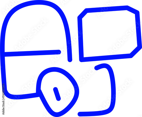 blue line icon erlenmeyer elask inside circle. Blue line icon with medical and healthcare inside circle