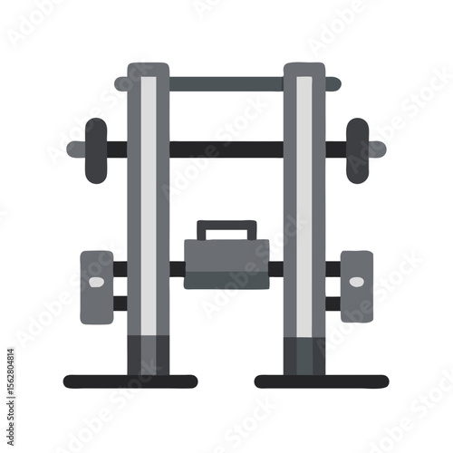  Durable Heavy-Duty Power Rack for Versatile Training. Design of Fitness and Gym Icons.