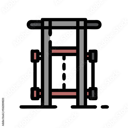  Adjustable Multi-Function Power Rack for Effective Workouts. Design of Fitness and Gym Icons.