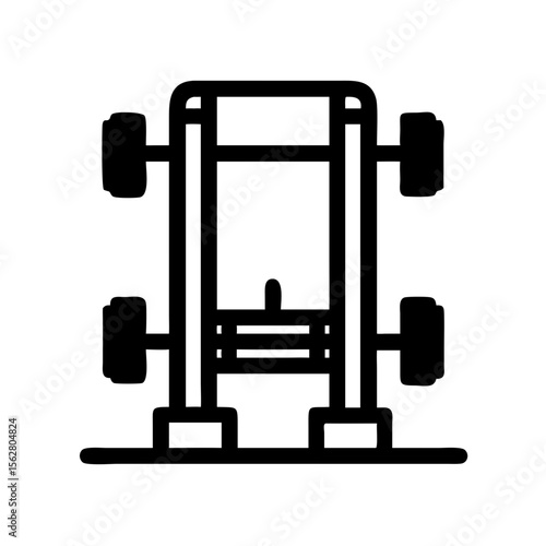  Effective Heavy-Duty Power Rack for Gym Training. Design of Fitness and Gym Icons.