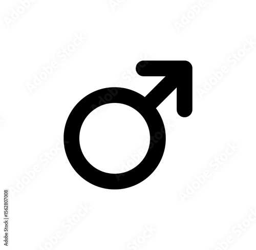Simple and minimalist icon of a sign or symbol of masculinity or man with rounded edges.