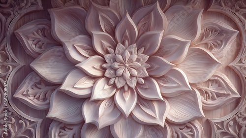 Intricate Wooden Floral Carving: A Masterpiece of Art