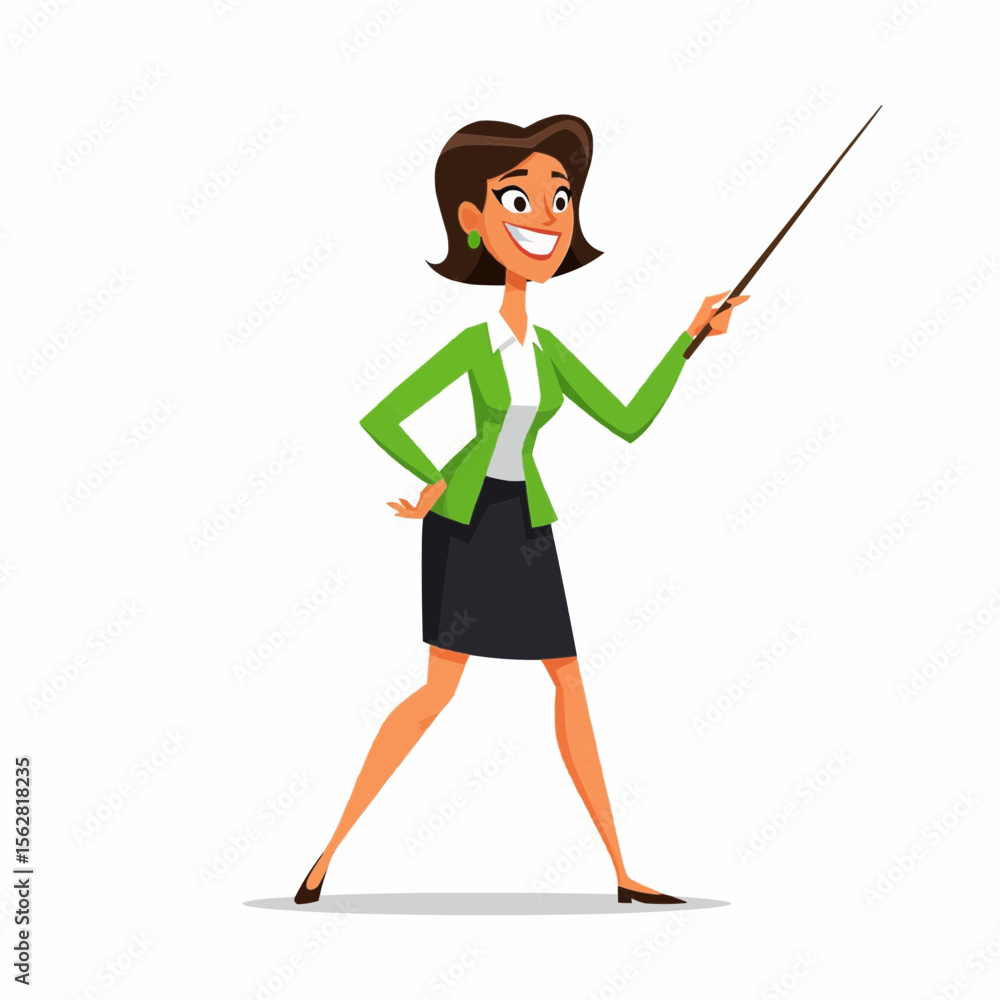 Flat cartoon female teacher character Flat cartoon female teacher character