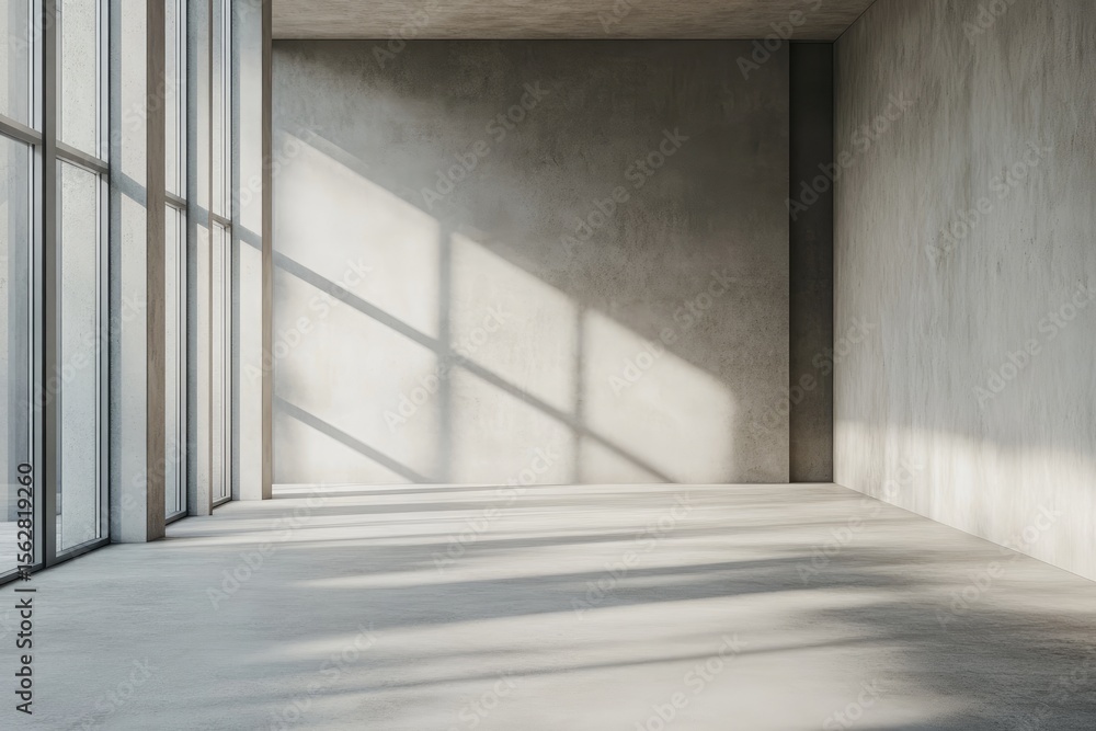 Obraz premium Empty modern space, sunlit interior