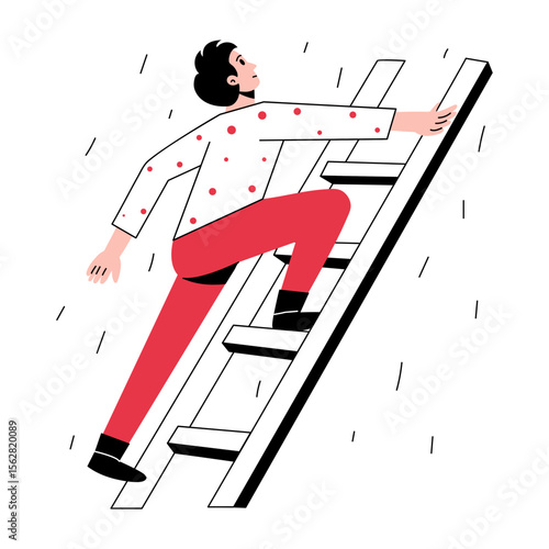 A hand drawn illustration showing a wet ladder 
