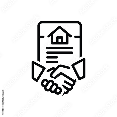 Black line icon for land acquisition