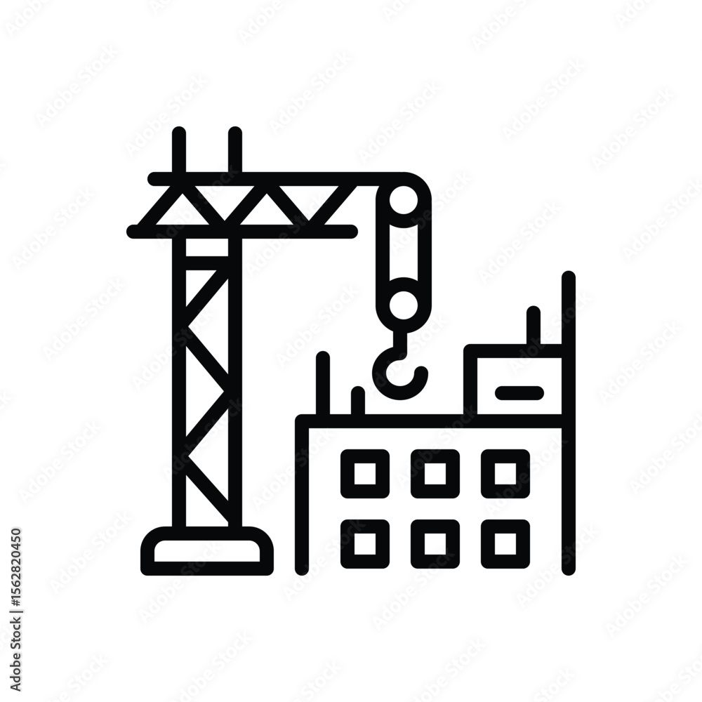 Black line icon for new construction Black line icon for new construction