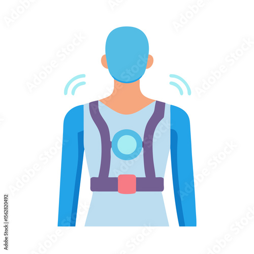  Smart Posture Corrector Icon. Design of Fitness and Gym Icons.
