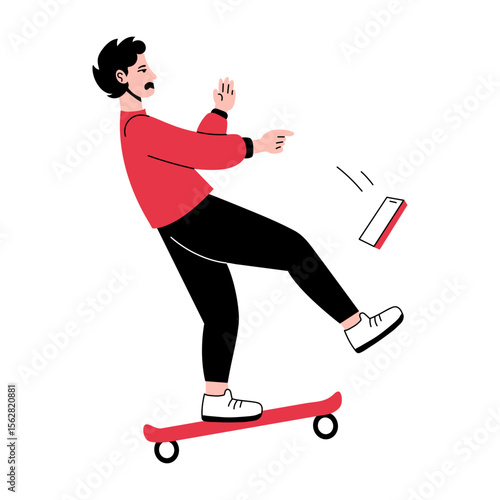 A hand drawn illustration showing a phone drop 
