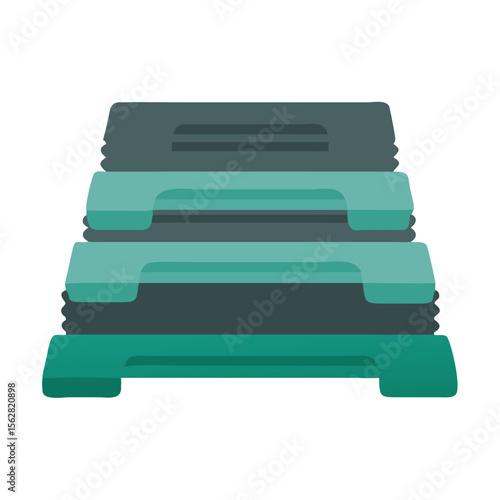  Stackable Aerobic Step Icon for Home Gym. Design of Fitness and Gym Icons.