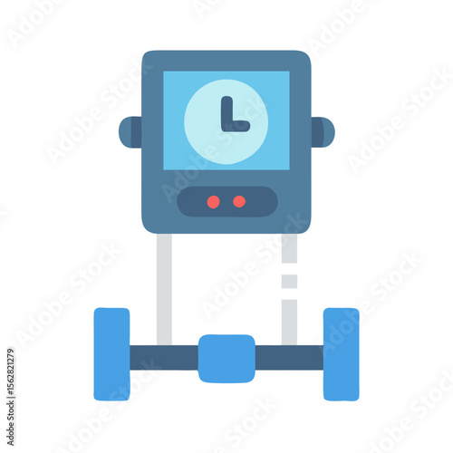  Wall-Mounted Gym Timer Icon for Timed Workouts. Design of Fitness and Gym Icons.