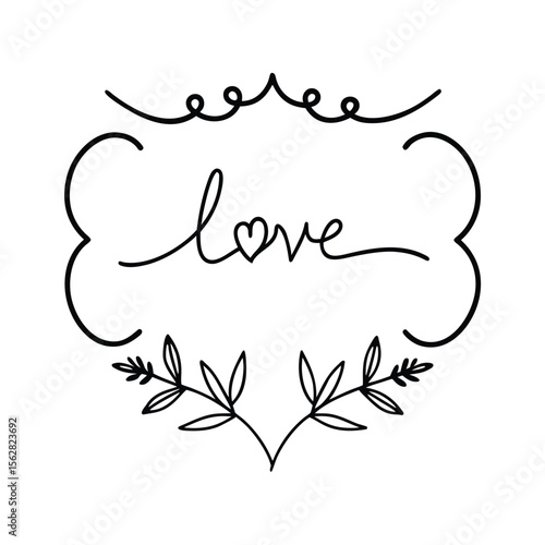 Sketch Of Black And White Line Art Floral Frame Design