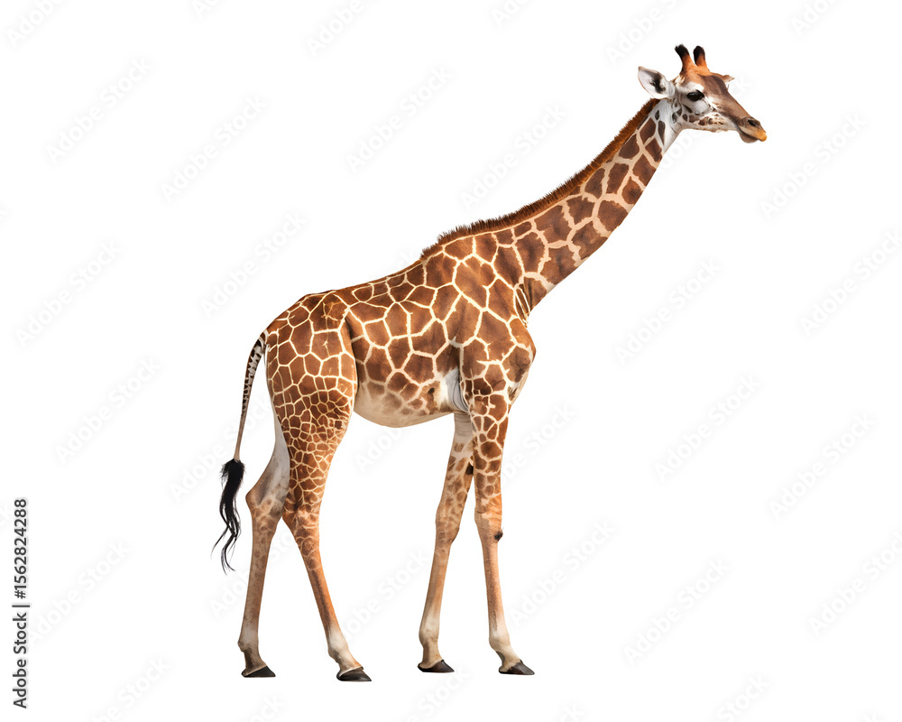 Naklejka premium giraffe full body against white background