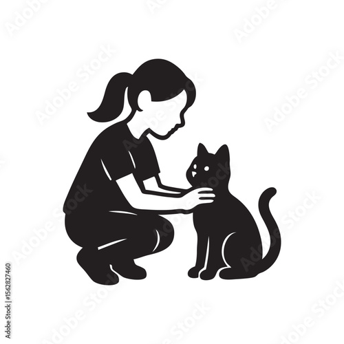 girl care in cat drawing