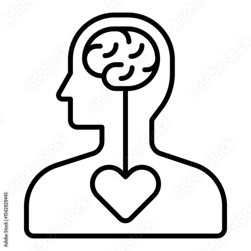 Mind body connection icon. Vector line icon