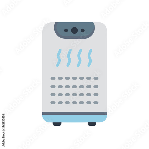 Modern air purifier icon design in white and blue