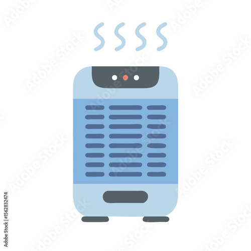 Vector image of space heater with smoke emitting