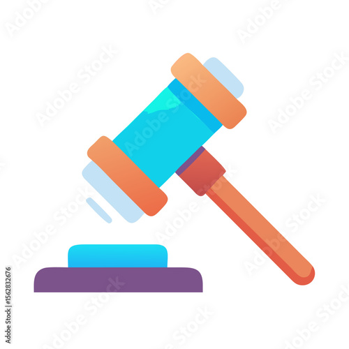 Gavel with sound block isolated on black background
