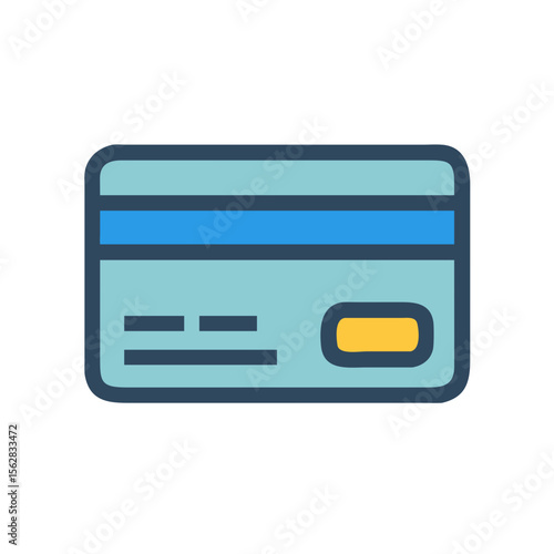 Stylized credit card icon against a stark black backdrop