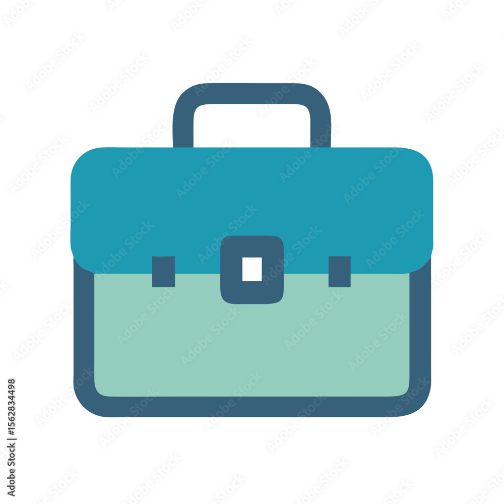 Obraz premium Minimalist teal briefcase icon against a simple black background