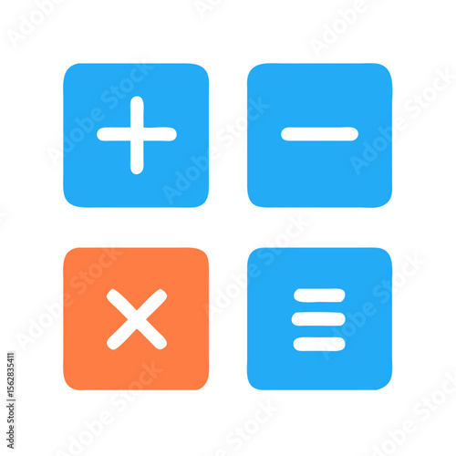 Four basic math operations in a simple design