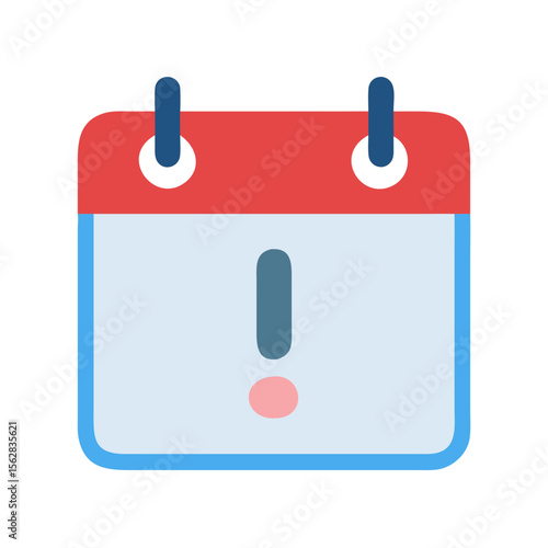 Important date reminder icon with exclamation point illustration