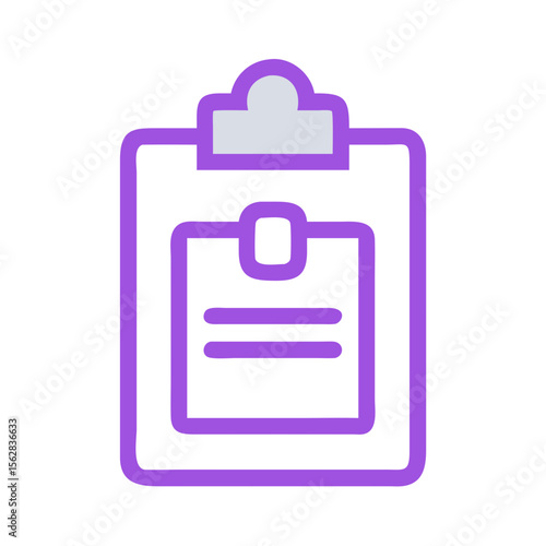 Minimalist purple clipboard with paper on black background artwork