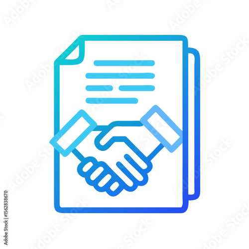 Handshake on contract signifies business partnership agreement completion