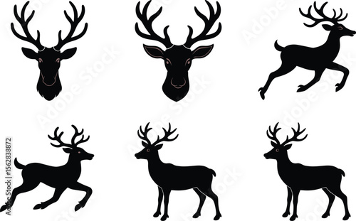 reindeer antler headband silhouette on white background
