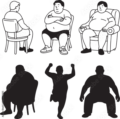 Fatman silhouette vector illustration