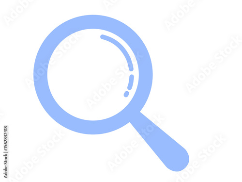 検索アイコン　シンプル　ブルー　虫眼鏡のUI素材