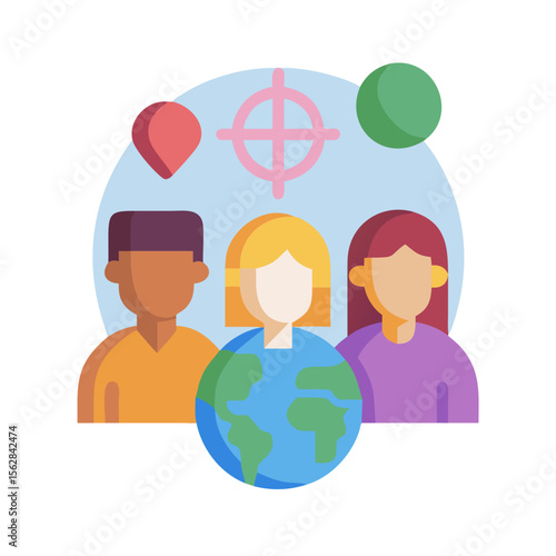 Diverse group united by shared global goals and values