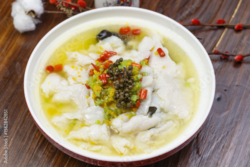 Boiled fish in sour soup with Sichuan peppercorns