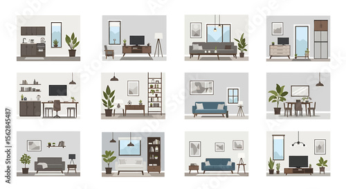 Twelve Modern Room Interior Designs with Plants