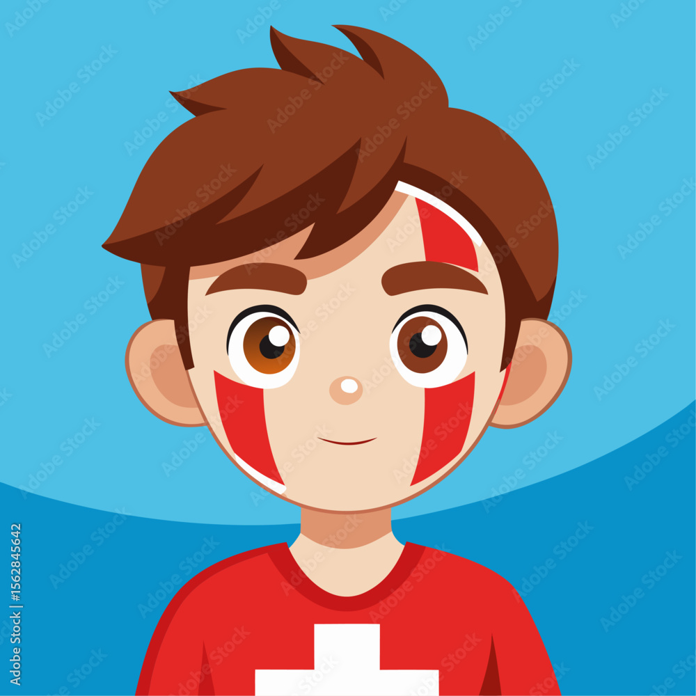 Obraz premium Young child with patriotic face paint celebrating a national holiday