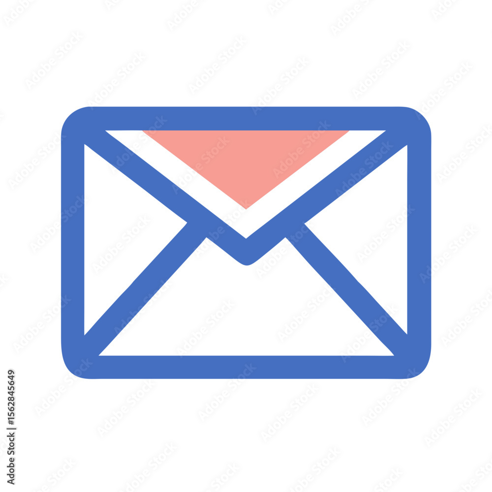 Stylized mail envelope vector icon in blue and pink Stylized mail envelope vector icon in blue and pink
