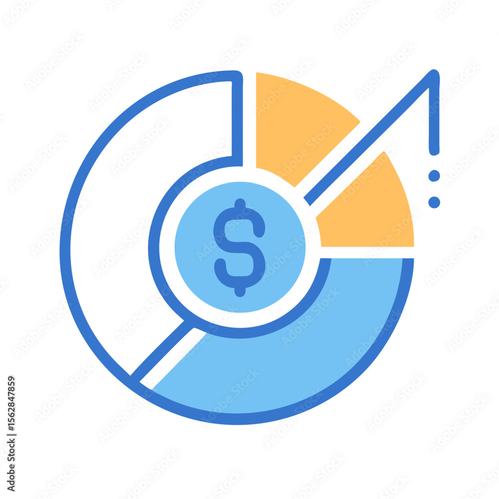 Modern flat design of a circular business chart graphic Modern flat design of a circular business chart graphic