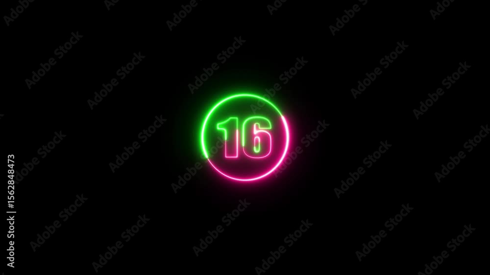 Neon number animation. Animation of glowing neon purple and green color number text animation. Neon number animation. Animation of glowing neon purple and green color number text animation.
