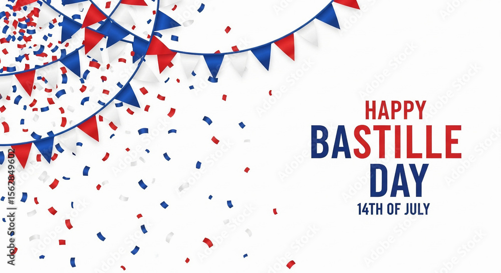 Fototapeta premium happy bastille day 14th july france 14th of july