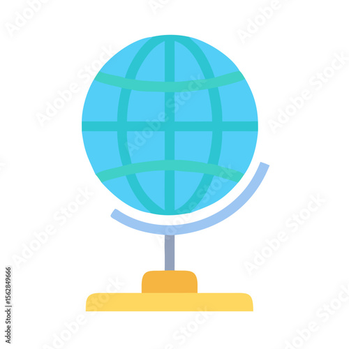 Flat design globe illustration on black background for education